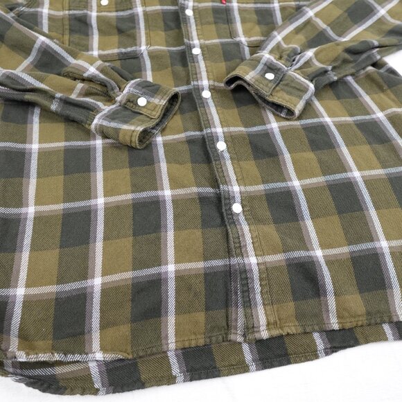 Levi's Plaid Flannel Shirt Men's XL 100% Cotton Tartan Buffalo Lumberjack - Picture 8 of 13